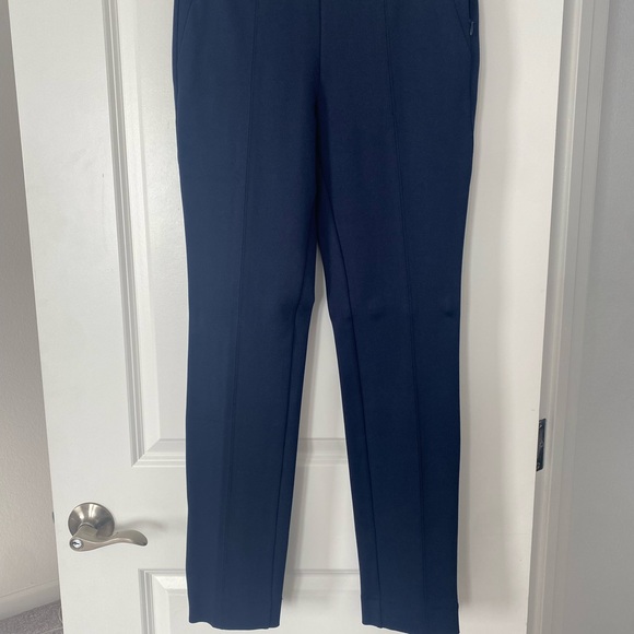 White House Black Market Dark Blue Utility Jacket with Gold Buttons with pants - Picture 3 of 7